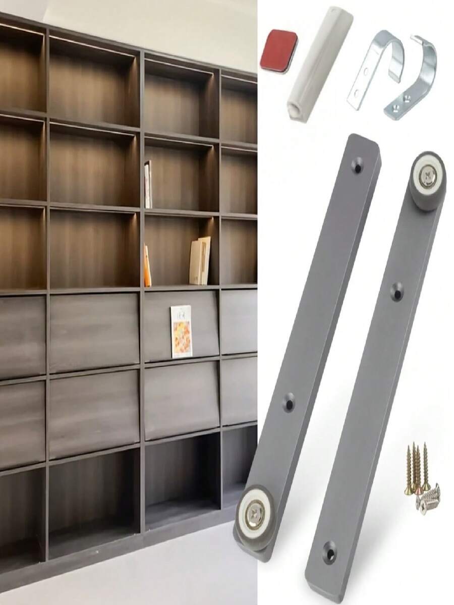 Flip Up The Inner Door Slide Rail Hardware Accessories Tilt Bookcase Door Pull The Guide Rail Roving Folding Door Hidden Track