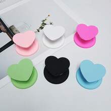 Soporte magnético MagSafe de silicona de unicolor con forma de corazón minimalista, con súper fuerte adsorción, airbag telescópico de escritorio, para mujeres - Multicolor - Ver 2