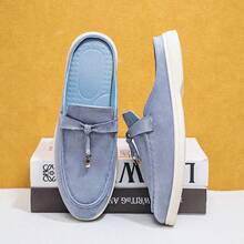 Men's Casual Shoes Suede Loafers Classic British Style Lightweight Soft Flat Shoes - Baby Blue - View 10