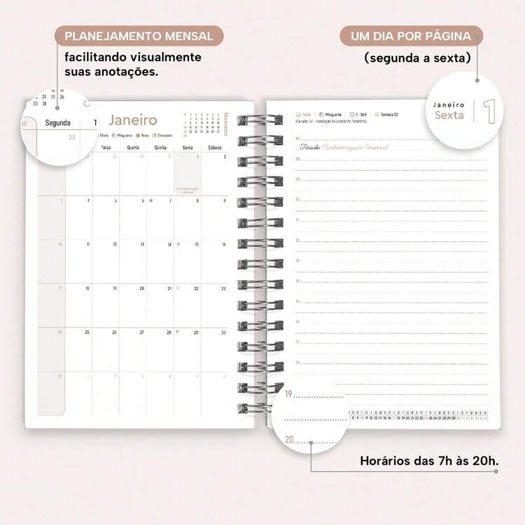 iscool 2026 Solid Colors Hardcover Agenda - Cappuccino - View 5