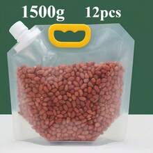 12pcs Sealed Storage Bags For Grains And Cereals, Large-Diameter Soy Milk Suction Nozzle Bags, And Portioning Bags - 12pcs - View 12