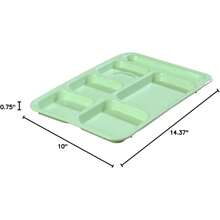 Carlisle FoodService Products P614R09 Right-Hand 6-Compartment Polypropylene Tray, 10" X 14", Green - 綠色 + 0.6 英吋 x 0.4 英吋 x 0.5 英吋 + 1 件裝 - 查看 4