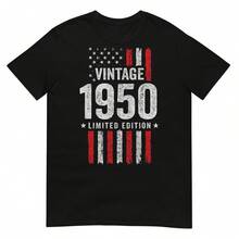 1950 Birthday - Born In 1950 - Limited2 Edition2 Vintage2 1950 T-Shirt - 黑色 - 查看 1
