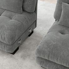 Sofa 220 cm de Chenille para hogar - Gris, 2 plazas - Ver 9