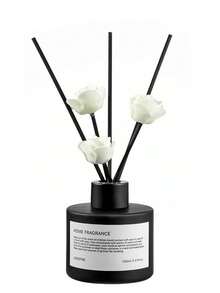 1 Set Black & White Minimalist Reed Diffuser Set (Wooden - Includes Rose Sticks And Diffuser) | 50/100ml, Bathroom/Bedroom/Room Decor, Car Accessory/Air Freshener, Teacher/Women Gift, Halloween/Back To School Decor - Fragrance-1 - View 13