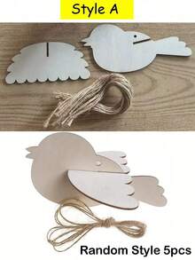 1set 3D Wooden DIY Handmade Bird Coloring Decoration Kit,Colorful Paintings,Blank Wooden Bird Coloring Kit - Multicolor - View 13