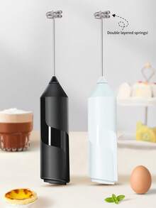 【強力牛奶發泡器】電動牛奶發泡器 1件裝 電池供電 便攜式卡布奇諾與咖啡攪拌器，適用於廚房用品 - 彩色 - 查看 1