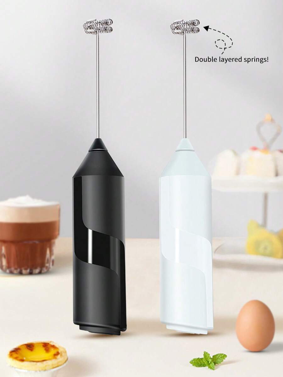 【強力牛奶發泡器】電動牛奶發泡器 1件裝 電池供電 便攜式卡布奇諾與咖啡攪拌器,適用於廚房用品 - 彩色 - 查看 1