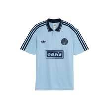 adidas originals × Oasis 聯名款 情人節限定 巡迴賽提花復古柔軟寬鬆短袖足球衣 男女同款 - 藍色 - 查看 1