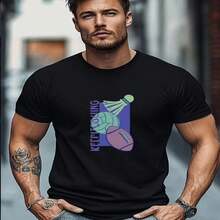 Short-Sleeve T-Shirt With Multi-Sport Design Keep Pushing Urban Youth Style - Black - View 2