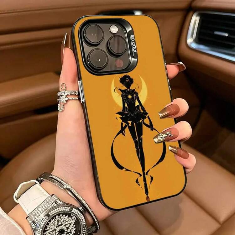 Sailor Uranus Mobile Phone Case With Embossed Transparent Design, Suitable For IPhone 17 16 15 14 13 12 11 Pro Max XS 17 Air, Colorful Silicone With Silver Edge, Drop-Proof Protective Case. - Z7 - View 4