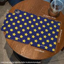 GIIPPA Deep Navy Blue & Yellow Star Print Protective Case, Magnetic Detachable Y-Fold Shockproof Cover With Pen Slot, Compatible With IPad Mini 6/7, Air 2/3/4/5/11/13, 5/6/7/8/9/10/11, Pro 10.5/11/12.9, Perfect For Valentine's Day, Back To School, Office, Christmas, Halloween, Thanksgiving, Girlfriend Gift, Wedding Season, Minimalist Star Campus Office Holiday Aesthetic - Multicolor - View 3