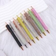 Full Rhinestone Luxury Retractable Ballpoint Pen, Multi-Color Rhinestone Surface With Metal Clip, Smooth Writing, Suitable For Signing, Journaling, Photography, Exquisite And Beautiful, Perfect For Personal Use Or Gift - A - View 3