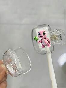 Cute Turtle Pattern Portable Toothbrush Cover, Transparent Travel Toothbrush Storage Box, Toothbrush Head Protective Clip, Toothbrush Storage Clip, Toothbrush Dust-Proof Protective Sleeve, Portable Design Convenient To Carry, Dust-Proof Cover, Suitable As Gift For Couples, Friends, Family, Teachers, Travel Enthusiasts, Essential For Home, Dorm, Vacation, Suitable For Birthday, Back To School, Wedding, Mother's Day, Easter And Other Occasions, Spring And Summer Essential - Multicolor - View 4