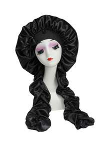 1pc Women's Satin Bowknot Long Braid Sleep Cap, Adjustable Snap Button Sleep Bonnet, Suitable For Curly Hair, Silky Anti-Static Night Headwrap, Sleep Hair Care Cap - Multicolor - View 5