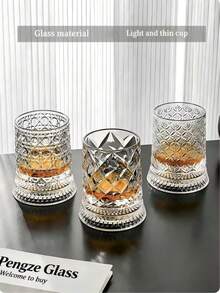 1/2 pieza Vaso de whisky de lujo de alta gama, vaso de cristal clásico, vaso de cerveza giratorio para alivio del estrés, vaso de licor premium, vaso de cristal giratorio, vaso de whisky para el hogar, vaso de licor, vaso de licores, vaso giratorio premium para alivio del estrés, vaso de whisky de cristal con relieve, vaso de bebida premium para alivio del estrés para mujeres, vaso de licor de alta gama, vaso giratorio viral - Vaso giratorio de 260 ml, 1 pieza - Ver 10