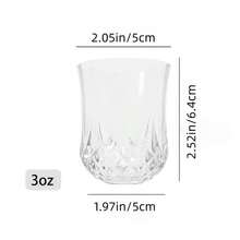 6PCS Plastic Anti-Drop Liquor Glasses, White Liquor Glasses, Vintage Embossed Glass Cups, Whiskey Glasses, Foreign Liquor Glasses, Unbreakable Anti-Drop, Heavy Base Transparent Whiskey Plastic Liquor Cups, Suitable For Tequila, Cocktails And Spirits, Perfect For Parties/Bars/Housewarming Gifts. - Clear - View 2