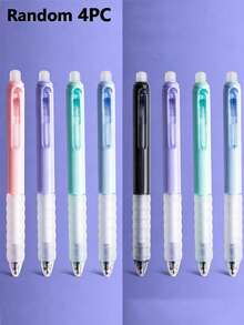 4支極簡可擦拭原子筆，0.5mm藍色/墨水選項，柔軟握把，純色按鈕，易於擦除，熱感可擦拭筆，熱敏可擦拭凝膠筆，適用於學習、辦公、考試和返校季節 - 預設 - 查看 10
