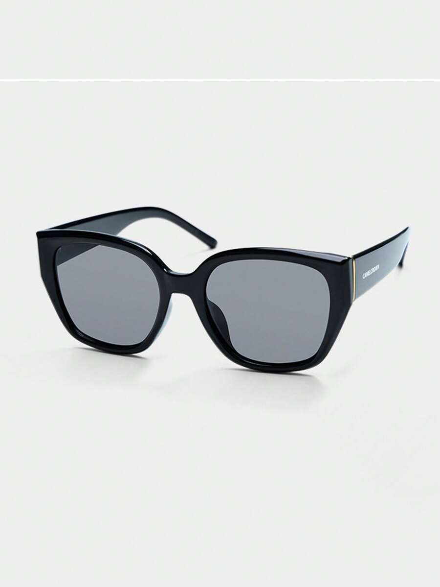 CAMEL CROWN Gafas de moda polarizadas para mujer para exteriores, gafas de moda plegables - Marco negro, hoja gris - Ver 1