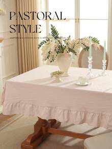 1 buah Taplak Meja Motif Daun Hijau Segar Gaya Pedesaan Prancis, Kain Dekoratif Gaya Prancis Romantis, Cocok Untuk Dapur / Ruang Makan / Kamar Tidur / Rumah / Meja Makan / Meja Kopi, Cocok Untuk Dekorasi Rumah Dapur, Dekorasi Ruangan Dapur, Dekorasi Meja Makan, Dekorasi Meja Kopi, Taplak Meja Ruang Makan, Taplak Meja Persegi - Berwarna merah muda - View 3