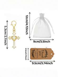 20 Sets Gold Cross Pendant First Communion Baptism Keepsake Baptism Return Gift Baby Baptism Party Guest Favor - Multicolor - View 4