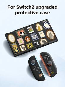 1件復古時尚貓咪肖像設計保護殼，相容於Switch 2nd Gen (2025)，適用於Switch NS/Switch OLED，適合Switch 2遊戲主機配件，收納袋，Switch保護殼，送給Switch玩家的浪漫禮物 - 彩色 - 查看 11