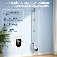 Cepillo Electrico para Baño Limpieza, Cepillos Electricos de Limpieza con 8 Cabezas de Cepillo Reemplazables, Larga Duración, Mango Ajustable para Tina Cocina, IPX8 Resistente al Agua - 1 - Ver 3