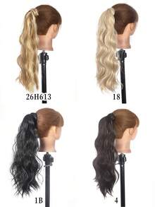18 Inch Long Wavy Ponytail Hair Extensions For Women, Synthetic Wrap‑Around Clip In Ponytail Wig Hair Accessories, Halloween - Multicolor - View 2