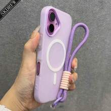 1 Stylish Phone Case, Does Not Include Lanyard Or Stand, New Minimalist Niche Design With Large Holes, Light Yellow Jelly Skin Feel, Two-In-One Magnetic Protective Case With Hand Strap For 17 17air 17pro 17promax 16 16plus 16pro 16promax 15 15pro 15promax 14 14pro 14promax 13 13pro 13promax 12 12pro 12promax 11, Can Store Photos. - 綠色 - 查看 8