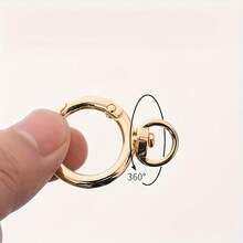 10/20/30pcs Flat Trigger Spring O-Rings, Metal Keychain Rings, Round Snap Clips, Suitable For Keychains, Bags, Purses - Keychain Hook Replacement Key Ring Lanyard DIY Crafts - Multicolor - View 6