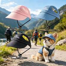 Paw Embroidered Pet Baseball Hat Adjustable Strap Ear Cutout UV Sun Protection Dog Cap Lightweight Summer Headwear For Puppy Cat Beach Daily Walk Outdoor Use - Multicolor - View 4