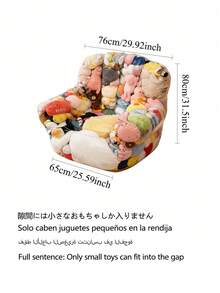 1 pieza Taburete de almacenamiento de juguetes transparente de gran capacidad para niños, diseño de doble cremallera para un almacenamiento conveniente, adecuado para la habitación de los niños, juguetes no incluidos - Multicolor - Ver 3