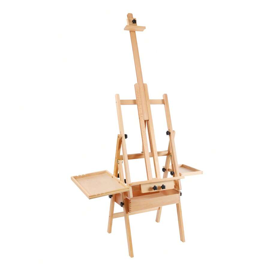 YUNRUX Adjustable Painting Stand, Wooden Stand For Painting, Painting Stand With Storage Compartment - 1PC - View 1