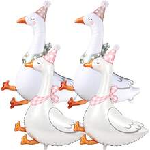 1/4pcs One Silly Goose Balloon 23inch Pink White Funny Goose Foil Balloon For One Silly Goose Birthday Baby Shower Spring Garden Party Decoration - View 4