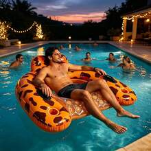 2pcs Inflatable Pool Floating Chair Set With Cup Holder And Headrest, Adult U-Shaped Pool Float, Summer Floating, Pool Party Supplies, Pool Float - 彩色 - 查看 4