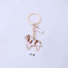 1pc Metal Jack Russell Terrier Dog Animal Enamel Heart Shaped Keychain Pendant Key Ring Suitable For Car Keys, Souvenir Gift For Women, Men, Handbag, Mother, Father, Graduation, Teacher - Multicolor - View 14