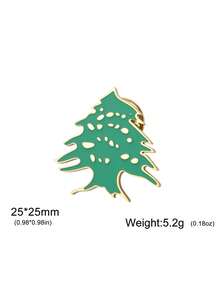 LIKGREAT 1pc Cedar Enamel Brooch Stainless Steel Gold Color Lapel Pin For Woman Man Minimalist Accessory Jewelry 2026 New In - Brooch Series - View 9