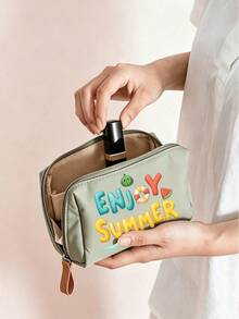 Enjoy The Summer Vibe With Watermelon Print Storage Bag! This Portable Zipper Makeup Bag Comes In 3 Colors, Perfect For Beach Trips, Beauty Enthusiasts, And Those Seeking Short-Term Vacations. - Multicolor - View 3