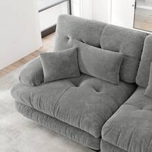 Sofa 220 cm de Chenille para hogar - Gris, 2 plazas - Ver 10