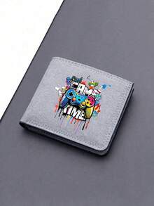 1pc Back To School Mini Casual Versatile Personalized Cartoon Game Console Print Bifold Wallet, Multi-Card Slot Design, Can Hold Bank Cards, ID Cards, Cash, Meets Daily Storage Needs. Suitable As Fan Gift, Birthday Small Gift. - Multicolor - View 4