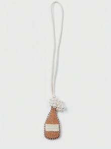 1 Peça Pingente de Bolsa Estilo Festa, Pingente Feito à Mão com Contas de Strass com Design de Champanhe, Taça de Coquetel e Xícara de Café - Champanhe - Visão 4