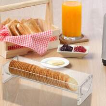 1/2 Packs Cracker Tray For Serving, Acrylic Biscuit Stand Cracker Server Holder, Rectangular Clear Food Display Holder For Countertop, Home, Wedding Events, Parties And Events - View 6