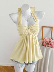 Women Plus Size Sports Dresses - Light Yellow - View 2