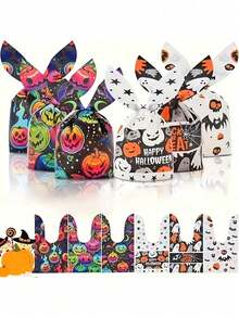50 buah Kantong Hadiah Hantu Halloween, Kantong Hadiah Permen Telinga Kelinci, Dekorasi Meja Pesta Halloween, Cocok untuk Acara Kumpul dan Pesta Liburan, Kantong Hadiah Pesta Penyihir, Kantong Hadiah Halloween - Kantong Permen Telinga Kelinci - View 6