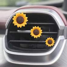 3件/6件組可愛向日葵大小套裝汽車出風口香氛裝飾夾 花朵汽車內飾裝飾 空調裝飾配件（不含香氛） - A - 查看 5