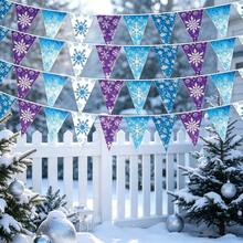 1/3/5 Sets Winter Party Decorations Snowflake Bunting Snow Scene Paper Banners, For Winter Themed Birthday Party Decorations Supplies - Snowflake Triangle Flag - View 3
