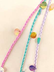 1pc Shell & Starfish Hair Clip With Braided Hair Extension, Fresh Ocean Style Cute Hair Accessory, Suitable For Summer Outings And Beach Vacation - Multicolor - View 6