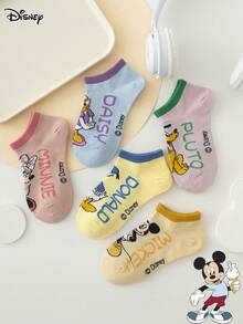 5雙裝 Disney Sock 系列正版米奇米妮趣味卡通兒童短襪 - 彩色 - 查看 5