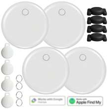 2 / 4 Packs Smart Item Locator Tag, White & Black BT Key Finder, Dual Compatible With Apple Find My And Find Hub, Wireless Anti-Lost Alert Tracker For Keys, Wallet, Suitcase, Bags & Pets, Dustproof Design, Built-In Speaker, Replaceable Battery - ET-multicolor - View 19