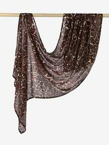 1 pieza Bufanda larga de mujer con estampado de bloques de color y textura de mármol, bufanda larga ligera y versátil de moda para el verano, pañuelo de protección solar musulmán, estilo bohemio, adecuado para uso diario en todas las estaciones - Multicolor - Ver 5